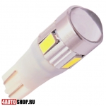   Светодиодная автолампа W5W 4 LED SMD5630 + линза 1 CREE (2шт.)